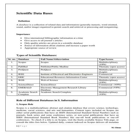 Sources of scientific information