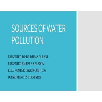 SOURCES OF WATER POLLUTION | PPTX