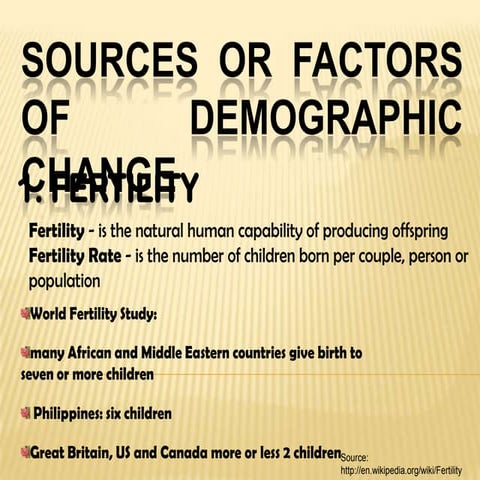 Sources or factors of demographic change socio report