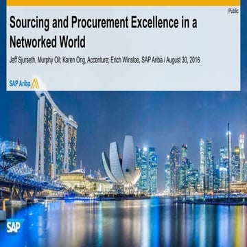 Sourcing and Procurement Excellence in a Networked World