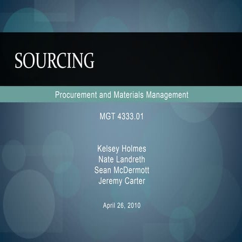 Sourcing  and Materials Management Presentation