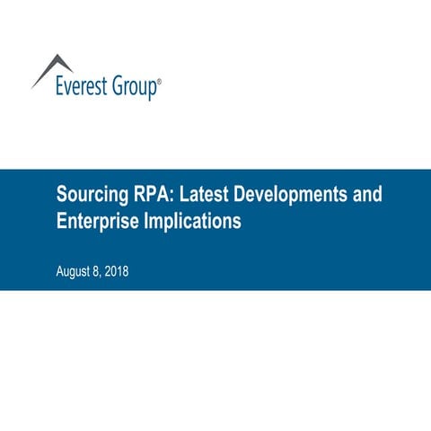 Sourcing RPA:  The Latest Developments and Enterprise Implications