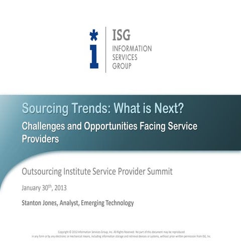 Sourcing Trends: Challenges and Opportunities Facing Service Providers