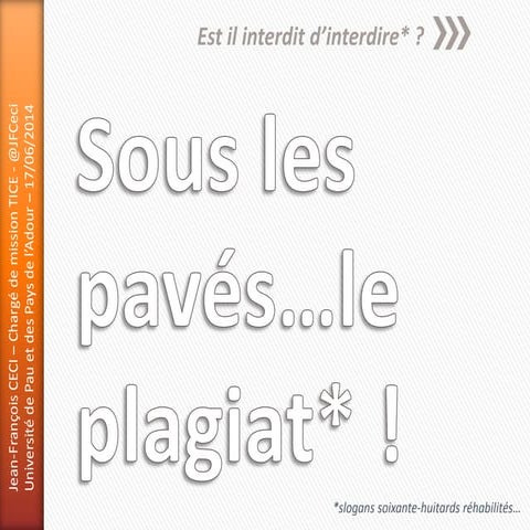 Sous les pavés...le plagiat !