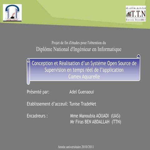 SYSTEME DE SUPERVISION OPEN SOURCE J2EE EN TEMPS REEL D'UNE APPLICATION