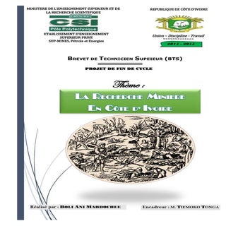 RECHERCHE MINIÈRE EN CÔTE D'IVOIRE