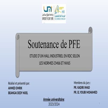 Etude d'un hall industuel en RDC selon les normes CM66 ET NV65 | PPTX