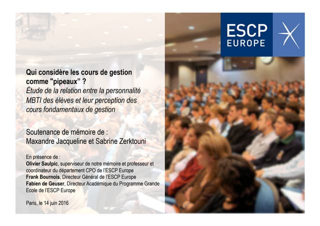 Lien entre personnalité MBTI et pip...