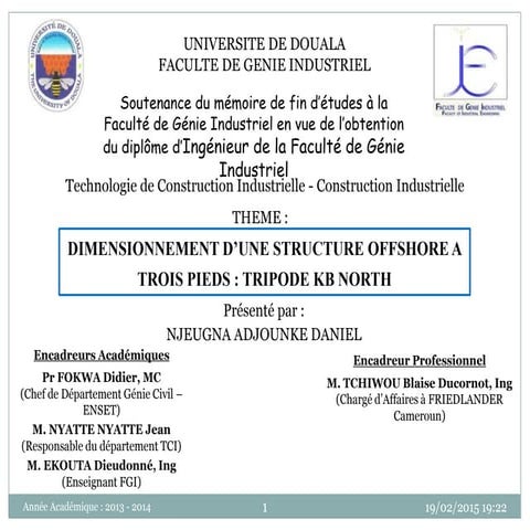 SOUTENANCE : Dimensionnement Tripode KB-NORTH