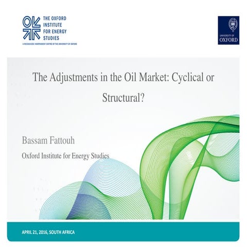 Bassam Fattouh - The Adjustment in the Oil Market: Cyclical or Structural?