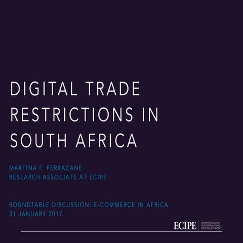 Digital Trade Restrictions in South Africa