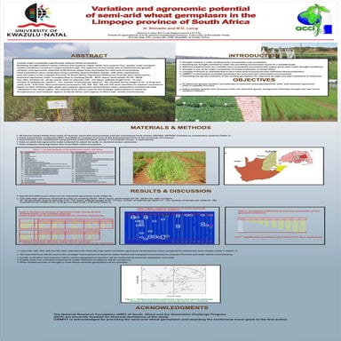 Variation and agronomic potential of semi-arid wheat germ plasm in the Limpop...