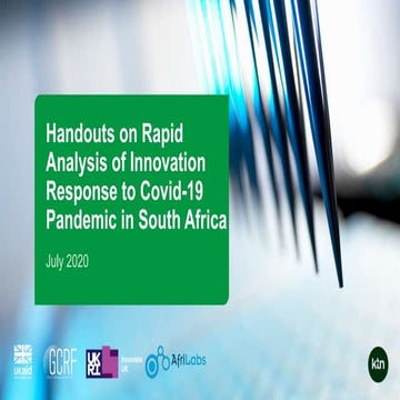 Handouts on Rapid Analysis of Innovation Response to Covid-19 Pandemic in Sou...