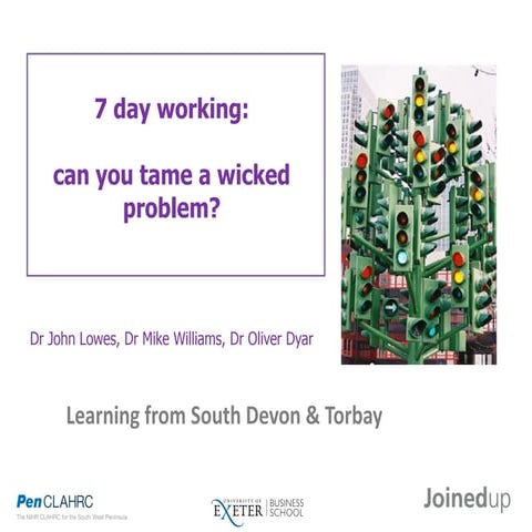  7 day working: can you tame a wicked problem?