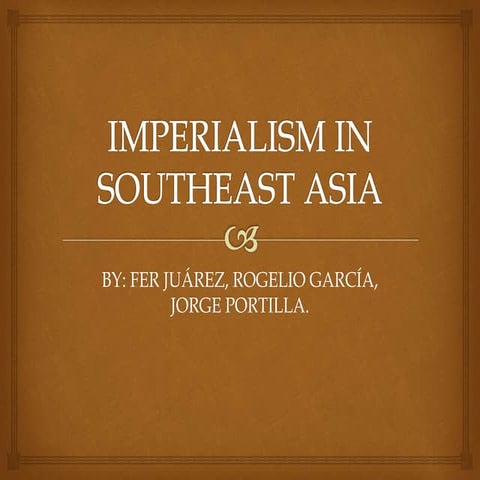 Imperialism in Southeast Asia