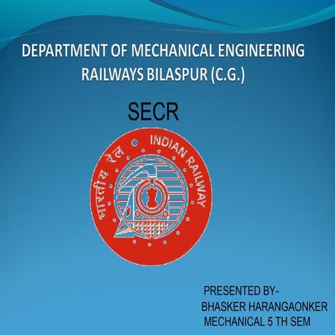 South east central railway (secr) bilaspur mechanical vocational training pre...