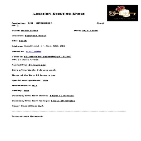 Location Scouting Form | DOCX