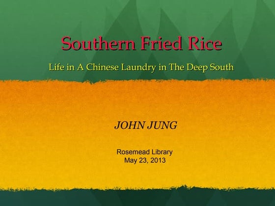 Southern Fried Rice: Life in A Chinese Laundry in the Deep South 