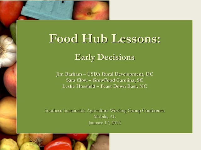 Southern SAWG - Food Hub Lessons: E...