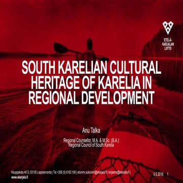 South Karelian cultural heritage of Karelia in regional development | PPTX