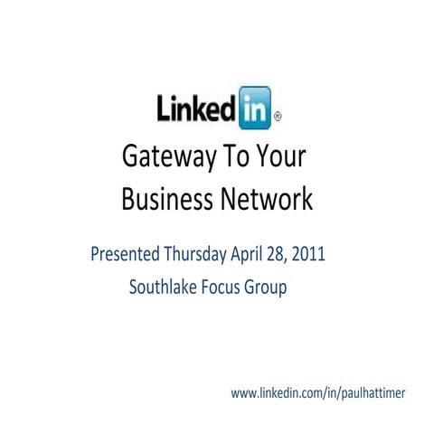 Southlake Focus Group April LinkedIn Presentation