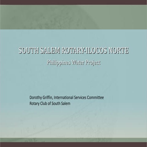 South Salem Rotary Club's Philippines Water Project