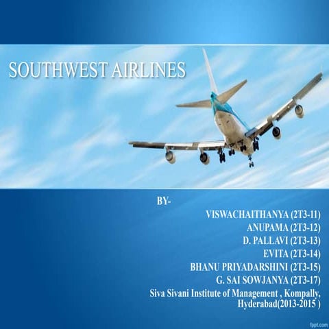 South west airlines case presentation (strategic management & operations)