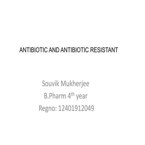 antibiotic and antibiotic resistant
