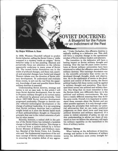 " Soviet Military Doctrine ... a Blueprint for the Future or an Indictment of the Past "
