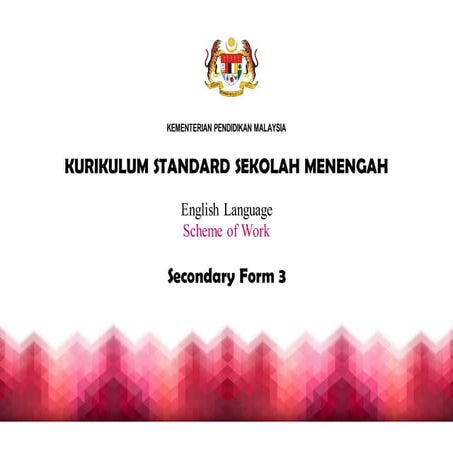 SCHEME OF WORK for FORM 3 ENGLISH