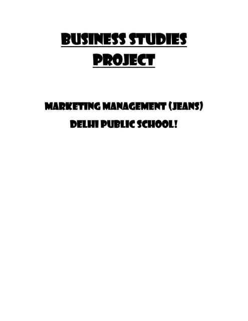 MARKETING MANAGEMENT - JEANS
