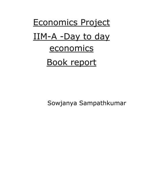 ECONOMICS - DAY TO DAY BOOK ANALYSIS