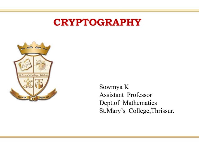 Mathematics:Cryptography