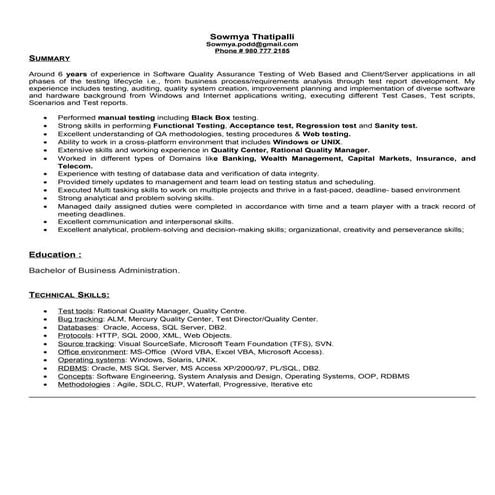 Sowmya resume