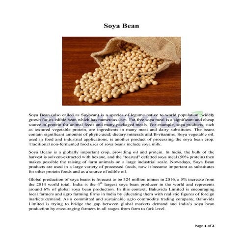 Soya Bean Agro Commodities Bahuvida Limited Soya Bean Suppliers Soya Bean Tra...