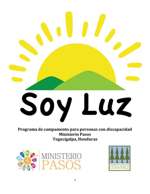 Programa de Campamento Cristiano para personas con discapacidad "Soy Luz" 
