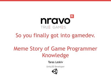 So You Finally Got Your Job at GameDev. What's next?