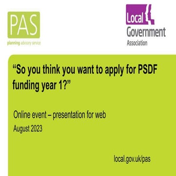 So you want to apply for the Planning Skills Delivery Fund PAS Events August ...