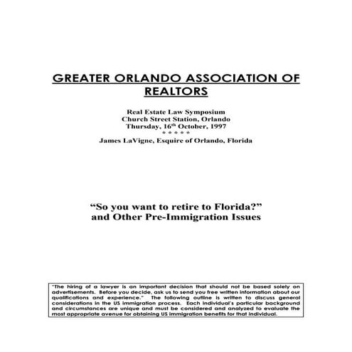 So you want to retire in florida 1997 far