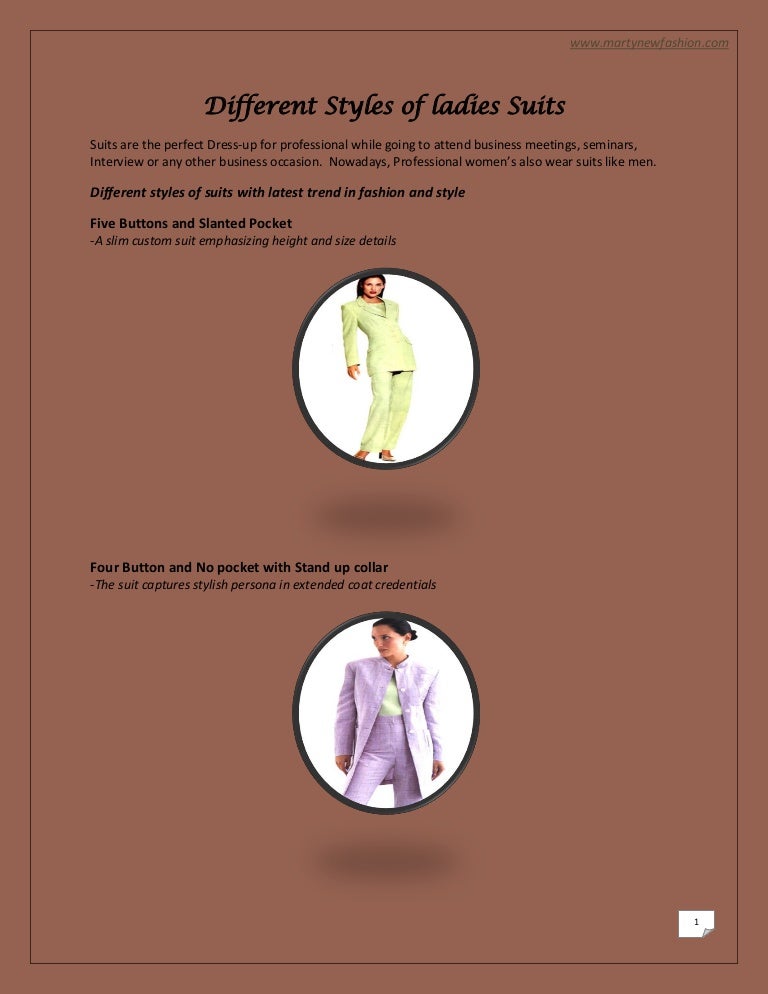 Different Styles of ladies Suits