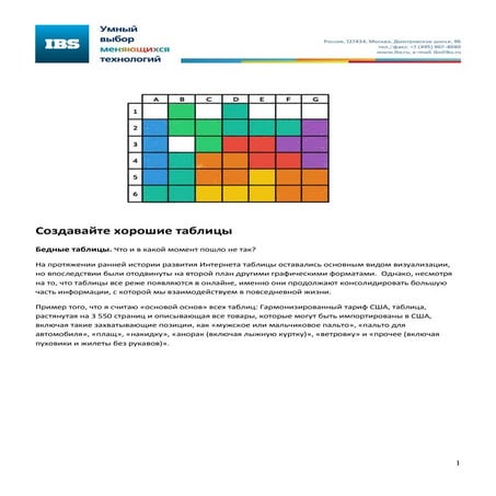 Создавайте хорошие таблицы | PDF