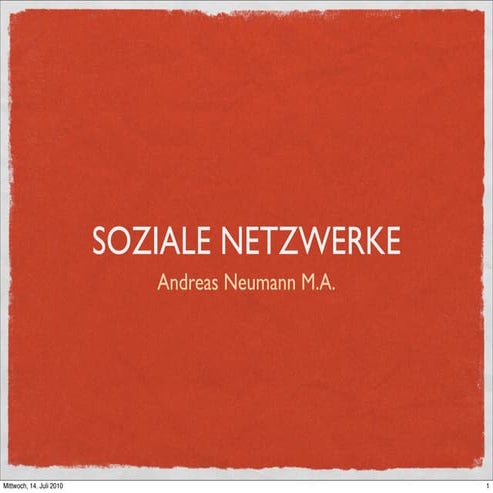 Soziale netzwerke 2010