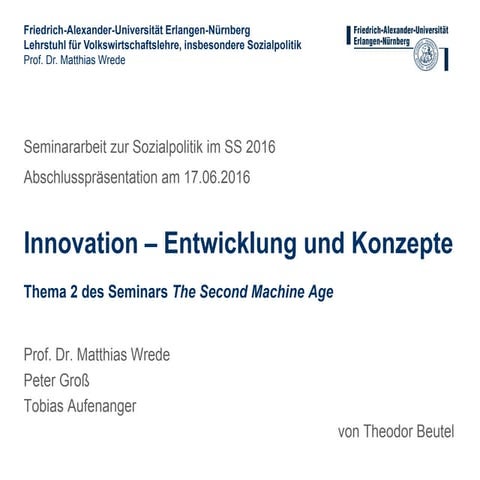 Innovation - Entwicklung und Konzepte