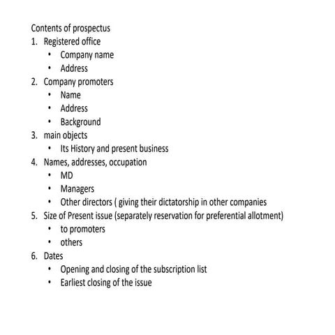 Secretarial Practice - Prospectus - Issue