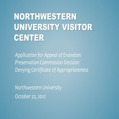 NU visitor center appeal for city council 10.22.12