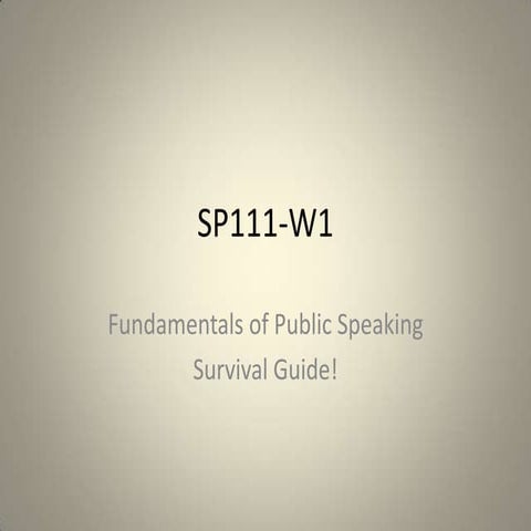 Sp111 survival guide