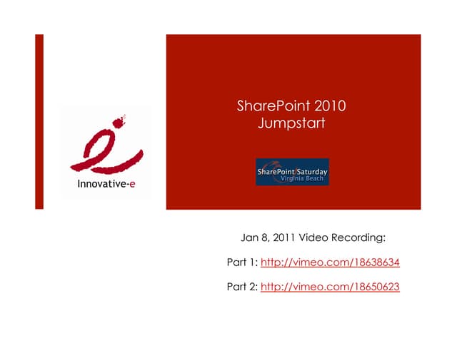 SharePoint 2010 101 @ SPSVB