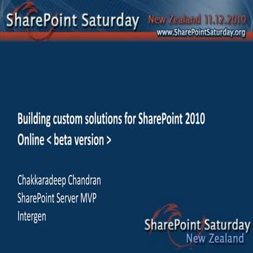 Building custom solutions for SharePoint 2010 Online | PPTX