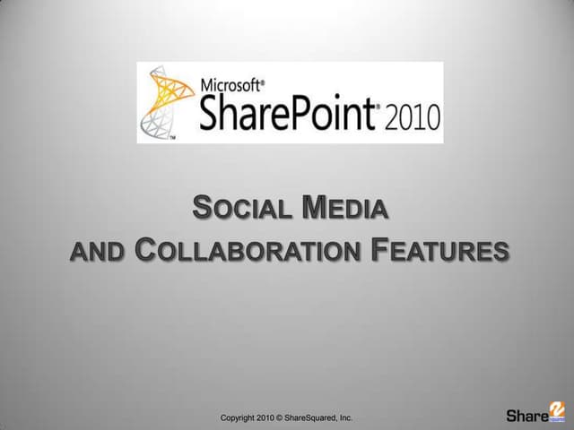 SharePoint 2010 Social Media and Collaboration