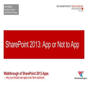SharePoint 2013 App or Not to App